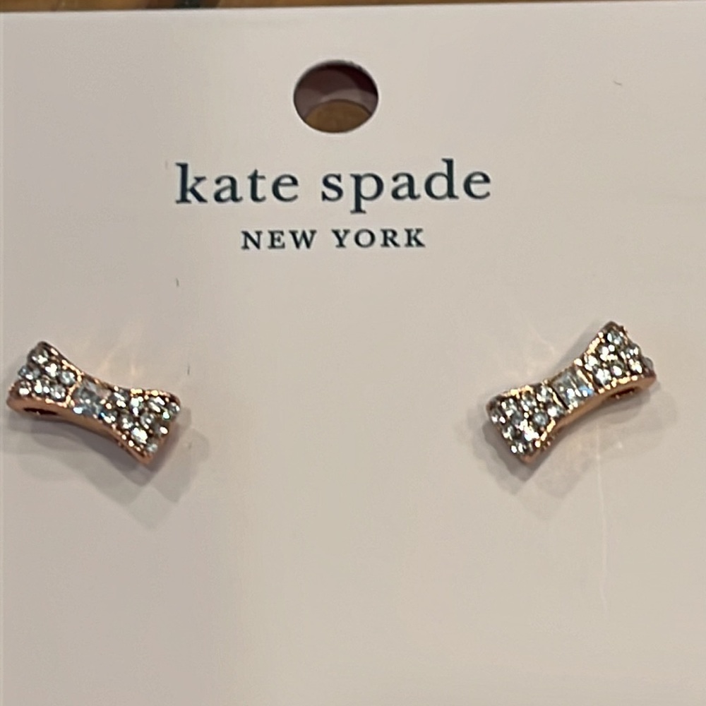 Kate Spade Pavé Bow Earrings - New